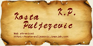 Kosta Puljezević vizit kartica